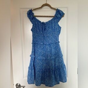 Blue & White Foral Mini Dress